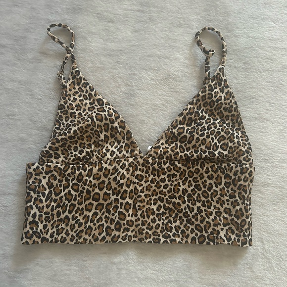 Zara satin leopard bralette top - Picture 1 of 2